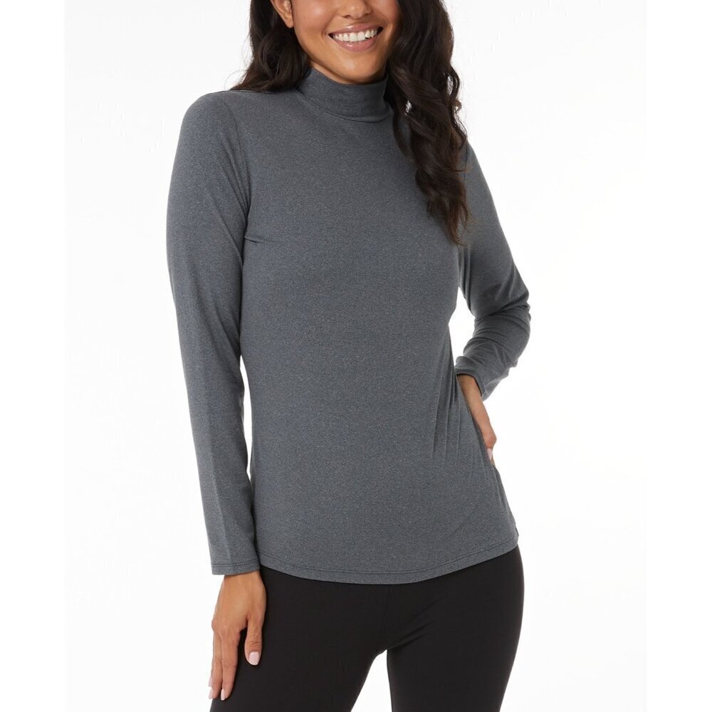 32 Degrees Heat Womens‎ Size XS Mock-Neck Long-Sleeve Top in Charcoal Gray 207